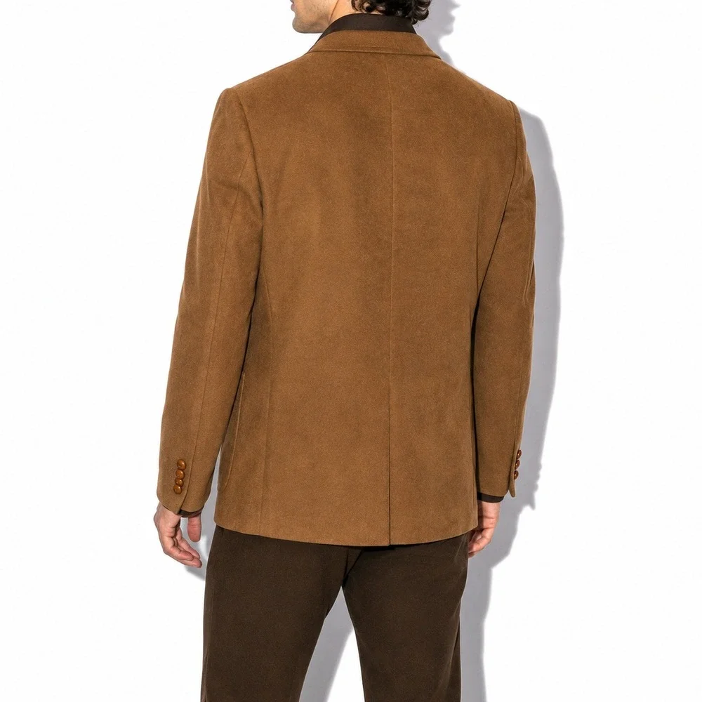 70s Vintage Faux Suede Blazer Mens 38R Brown Western Sport Coat 2 Button Casual
